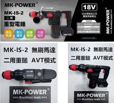 WIN五金 MK-POWER 無刷 18V MK-1S-2破碎錘 含4.0兩電一充  四溝 免出力 電鑽 電錘 電槌