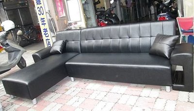 頂上{全新}歐系時尚L型沙發/俏麗紅沙發/保證台灣製造17600元~~黑色款