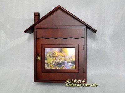 【DYL】木製房屋、煙囪造型信箱-附鎖、鑰匙(免運費)168
