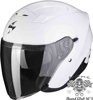 ♛大鬍子俱樂部♛ Scorpion ® EXO-230 Solid 美國 蠍子 復古 街車 Jet 安全帽 白色
