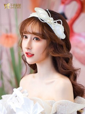 新娘頭飾2022新款婚紗發箍公主花朵發飾韓式超仙森系禮服配飾夢依#七月購#
