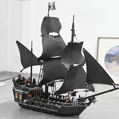 兼容樂高加勒比海盜黑珍珠安妮號拼裝船高難度成人模型命運號積木星港百貨