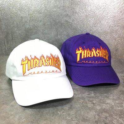 【Faithful】THRASHER Flame Old Timer Hat【144539】老帽 白/紫