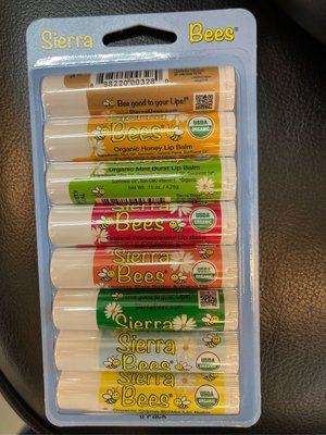 全新現貨Sierra Bees Organic Lip Balms天然有機護唇膏/潤唇膏一組8入，特價198元
