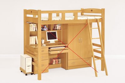 森寶藝品傢俱f-01品味生活臥室系列211-3貝莎3.8尺檜木色多功能挑高床(左向)~特價