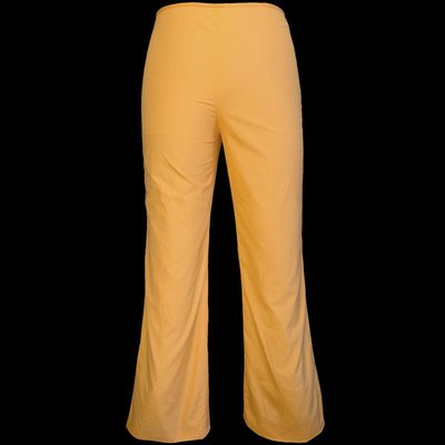 法國高級時裝Jean Paul Gaultier高緹耶蛋黃色薄長褲 義大利製 38號