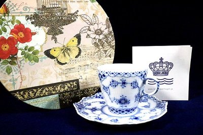 全新 丹麥 皇家哥本哈根 ROYAL COPENHAGEN 手繪青花瓷 瓷器 茶杯 咖啡杯 1組
