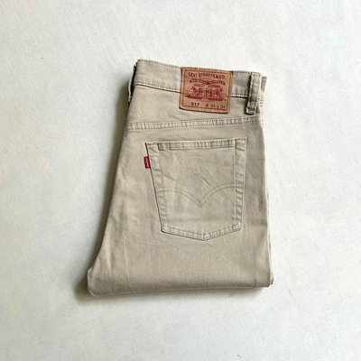 美國經典 Levi’s 517 Bootcut Jeans 香港製造 棉質混紡卡其布 靴型褲 牛仔褲 vintage
