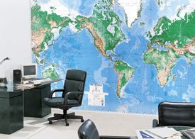 ((1世界地圖))英文版-264 X 396cm-世界最大壁圖--The World Map- Wall mural