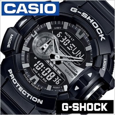 CASIO 手錶公司貨 G-SHOCK超人氣大錶徑GA-400GB-1A  多層次錶盤設~GA-400