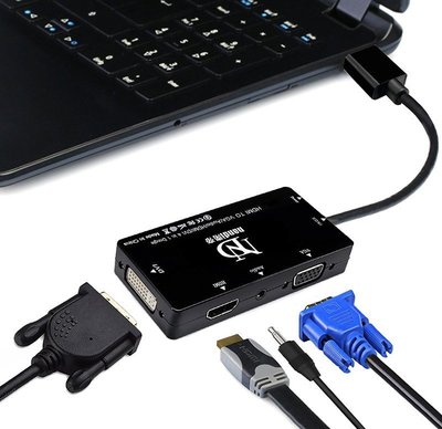 下殺-HDMI轉DVI/HDMI/VGA/Audio四合一轉換器 分辨率1080P 支持同顯 cse
