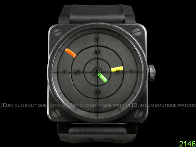 金鐸精品~2146 Bell & Ross 柏萊士 BR03-92 RADAR雷達黑色PVD 自動上鍊男用腕錶