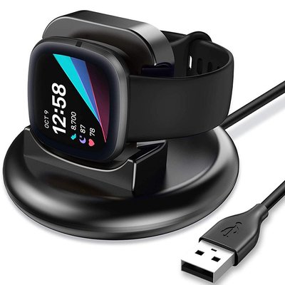 適用於fitbit versa 3/sense通用手錶充電器 運動手錶磁吸充電器 座充支架 便攜式USB充電線1M