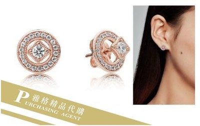 雅格時尚精品代購PANDORA 玫瑰金鑲鑽復古魅力耳環 925純銀 CHARMS 美國代購