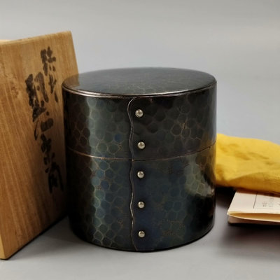 。玉川堂造日本銅茶筒茶葉罐。未使用品或者輕微使用。