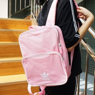 【Dr.Shoes 】Adidas Classic Backpack Medium 粉 皮革 防水 後背包 DU6809
