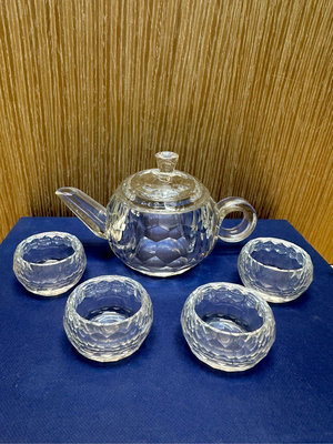 玻璃茶壺組 水晶玻璃茶壺 收藏茶壺 壺 約100cc 早期茶壺 擺飾茶壺 小玻璃茶壺 小茶壺  二手 茶壺