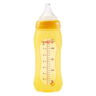 《凱西寶貝》PIGEON 貝親 寬口徑玻璃奶瓶保護套 ( 黃色 )( 240ml )