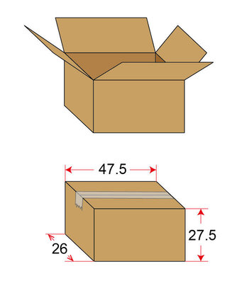 4號箱：47.5x26x27.5cm  大型紙箱 搬家、物品收納好幫手 五層 AB浪 超厚耐重