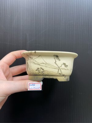 【日本盆鉢】 文山盆  山水 盆 貼畫-56
