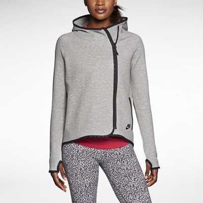 Nike拉鏈連帽斗篷款女款運動外套 灰色＊S-XL。【A61206】