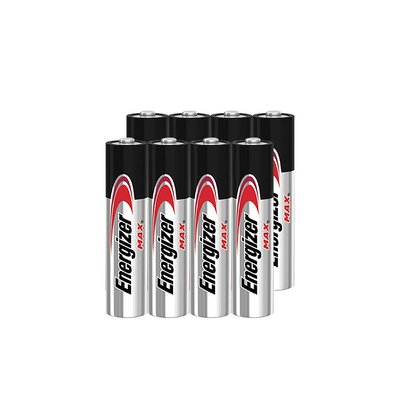 【Energizer 勁量】3倍電量MAX鹼性4號AAA電池8入吊卡裝(1.5V長效鹼性電池LR03)
