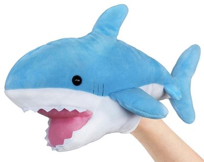 4961b 日本進口 好品質 限量品 大白鯊鯊魚寶寶 魚類手掌上玩偶互動教學毛絨毛娃娃玩具玩偶擺件禮品