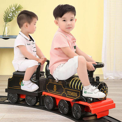 六一禮物兒童電動小火車軌道套裝玩具可坐人童車玩具車男女孩玩具