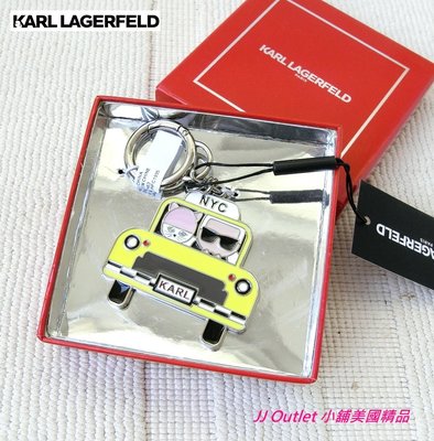 [美國購回 Karl Lagerfeld, 現貨在台]全新卡爾·拉格斐(老佛爺)可愛貓咪計程車造型鑰匙圈(附購証,禮盒)