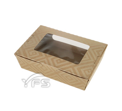PA-25 前扣式開窗餐盒(牛皮紋路) (紙盒/野餐盒/速食外帶盒/點心盒)