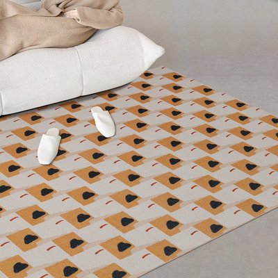 特賣-進口羊毛地毯客廳北歐現代簡約茶幾毯地墊臥室床邊毯編織卡通家用