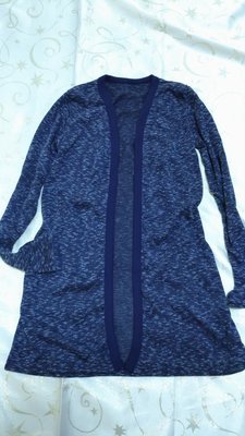 MIT台灣製 深藍色針織外罩衫 薄外套 S~L可  只想出清歡迎挖寶  51元起標無底價