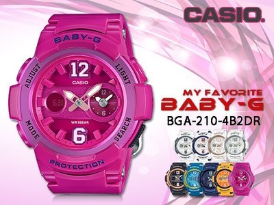 【促銷款】CASIO 時計屋 卡西歐手錶 BABY-G BGA-210-4B2 女錶 防震 LED燈照明 世界時間