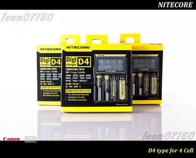【特價促銷 】原廠供貨 NITECORE D4 萬用智慧LED液晶充電器18650/AA/AAA/enelope