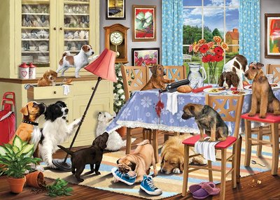 『預購』全新正品 英國 Otter House 拼圖 Dogs in the Dining Room 1000片