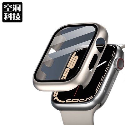 手錶PC硬殼+滿版保護貼 適用於 Apple Watch 7 6 5 4 SE 7代 41mm 45mm 蘋果手錶保護殼