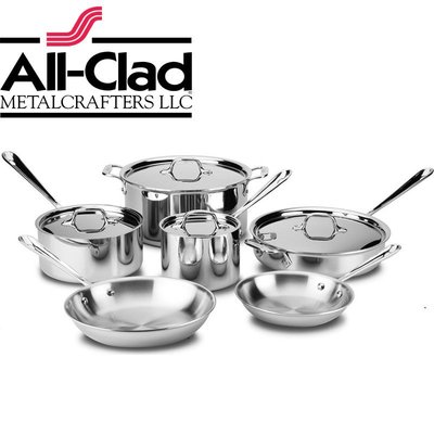 美國 All-Clad D3 STAINLESS 不銹鋼鍋具 10件組 不鏽鋼 平底鍋/炒鍋/煎鍋/湯鍋/燉鍋 現貨