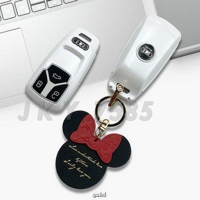 EE6ZF 米老鼠A款卡通扣一鍵啟動全包覆ABS奧迪AUDI汽車遙控器保護套保護殼鑰匙殼鑰匙包鑰匙套皮套