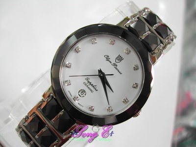 OP奧柏錶 名牌高檔時尚精美錶款 薄形錶款 12顆精美鑲鑽 寶石級陶瓷錶帶錶身 愛其華OGIVAL 8268GS