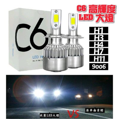 C6 高輝度LED大燈 COB燈芯 汽車LED大燈 H1 H3 H7 H11 9006系列