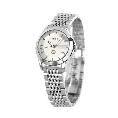 GUCCI  YA1265028 古馳 手錶 27mm 銀色面盤 不鏽鋼錶帶 女錶