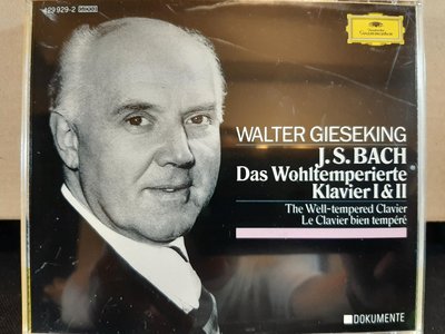 Gieseking,J.S. Bach,The Well-Tempered Clavier 1 & 2,季雪金，巴哈-平均律第一、二冊，3CD,如新。