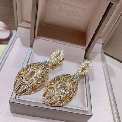 BVLGARI寶格麗蛇形鏤空鑲鑽寶石#耳環＆項鍊，高貴奢華和時尚的完美結合！時尚優雅氣質精緻