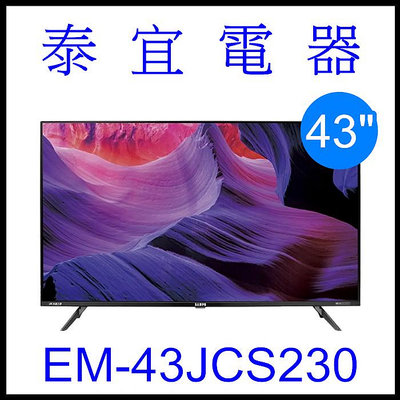 【泰宜電器】SAMPO 聲寶 EM-43JCS230 4K 聯網電視 Android 11【另有KM-43X80L】