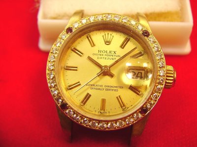 真品Rolex勞力士6917-8 女用18K金鑽表頭(皮帶款)