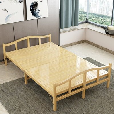熱賣 竹床可折疊床雙人單人家用竹木行軍竹子簡易1.2午休1午睡1.5米寬