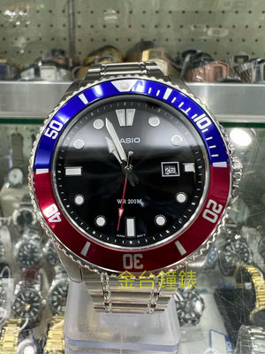 【金台鐘錶】CASIO 卡西歐 (可樂圈) MDV-107D-1A3 劍魚二代 槍魚 水鬼 防水200米 不鏽鋼錶帶