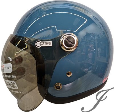 《JAP》GP5 307 泡泡鏡復古帽 小帽體 孔雀藍 素色 復古式 安全帽 全可拆