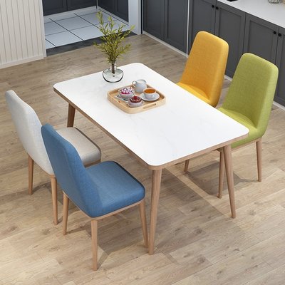 北歐餐桌小戶型桌椅組合鐵藝玻璃餐桌家用簡約現代桌子