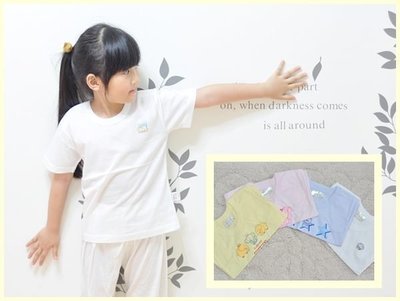 毛毛兔童樂園~春夏款‧小乙福(傑比兔)台灣製一層棉短袖內衣-白/黃/藍/粉(0~14號)